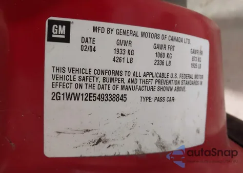 2004 Chevrolet Monte Carlo Ls из США, поврежденный, VIN 2G1WW12E549338845